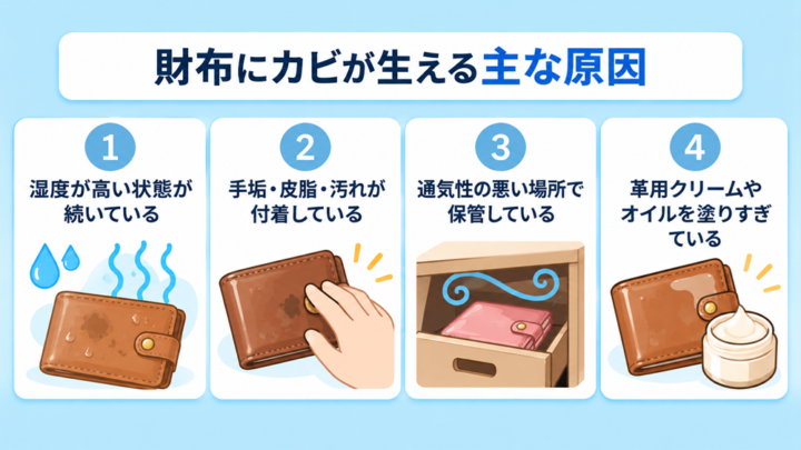 財布にカビが生える主な原因